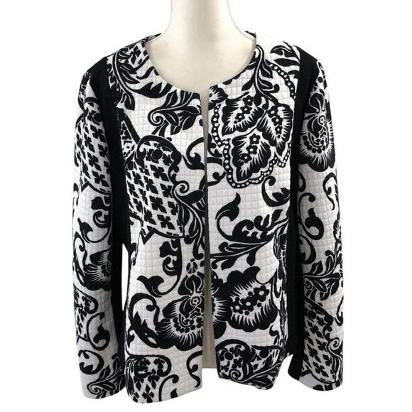Chico's Jackets & Blazers - Chicos Damask Quilted Open Front Blazer Jacket